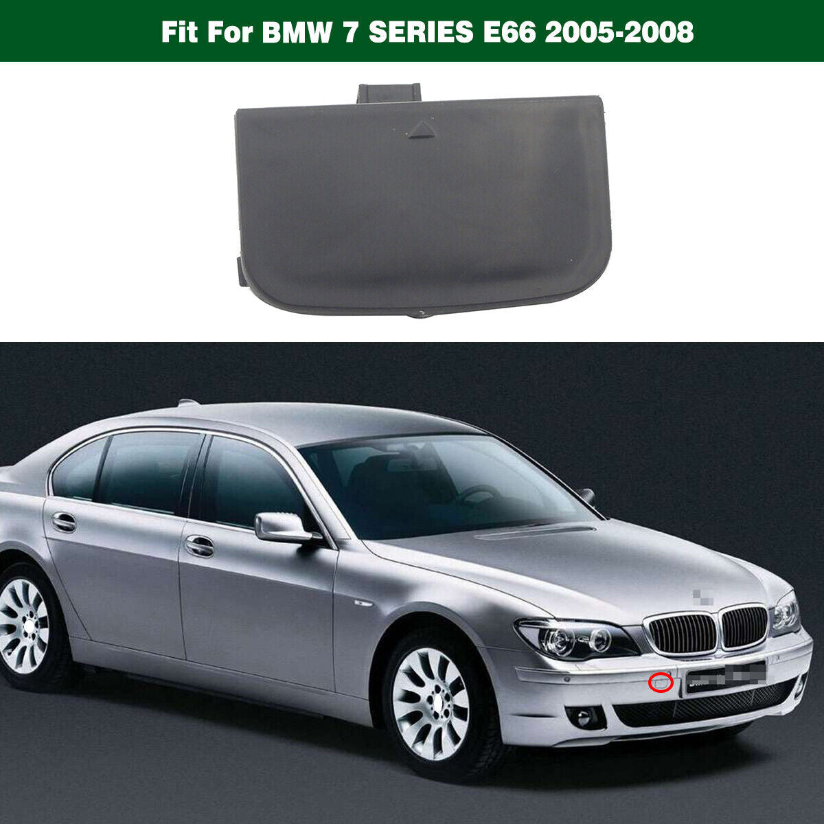 1Pcs Front Bumper Tow Trailer Hook Eye Cover Cap for BMW 7Series E66 2005-2008 Q
