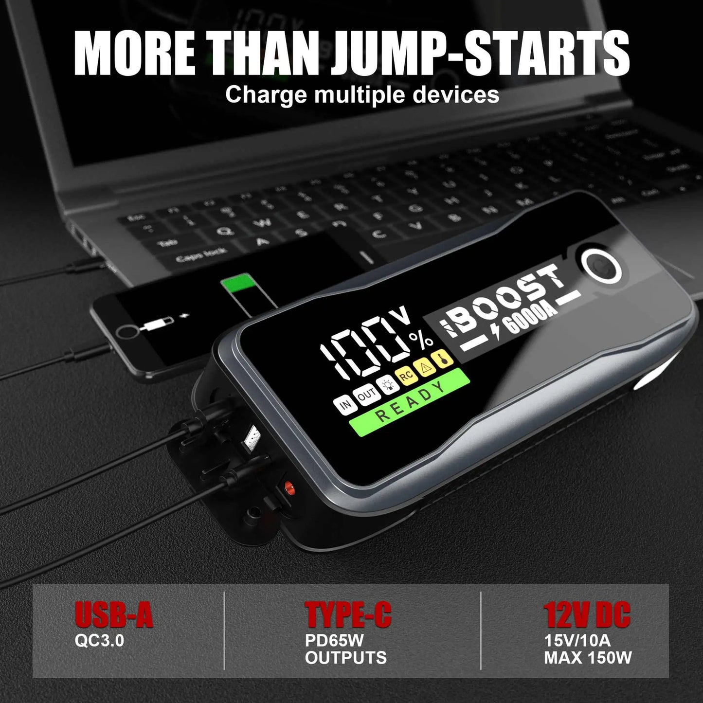 27000mah Multi-Function 6000a 12v Automotive Emergency Starting Portable Battery Q