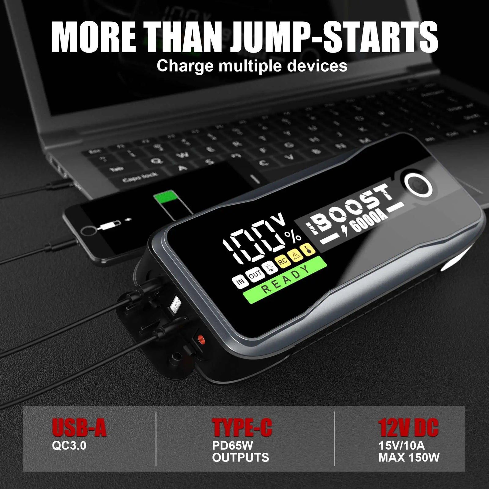 27000mah Multi-Function 6000a 12v Automotive Emergency Starting Portable Battery Q