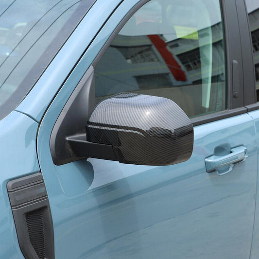 For 21-2024 Bronco Sport Carbon Side Door Rearview Mirror Cover Trim Shells v