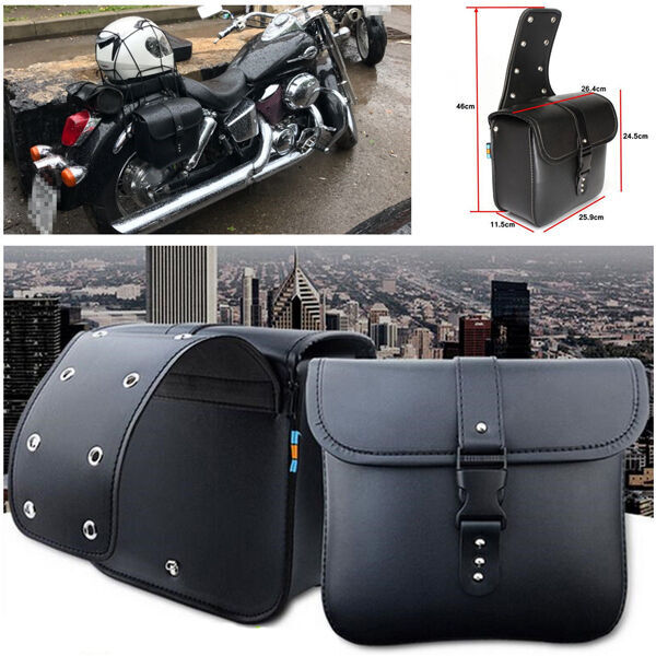 1Pair for Mini Motorcycle PU Saddle Bags Side Storage Tool Pouch Waterproof Reliable v