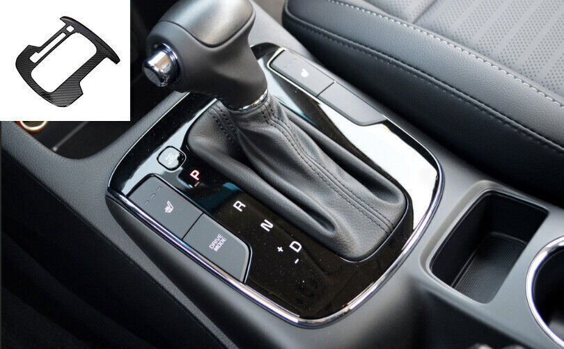 Car Console Gear Shift Frame Cover Trim for Kia K3 2017-2018 Black Carbon Fiber