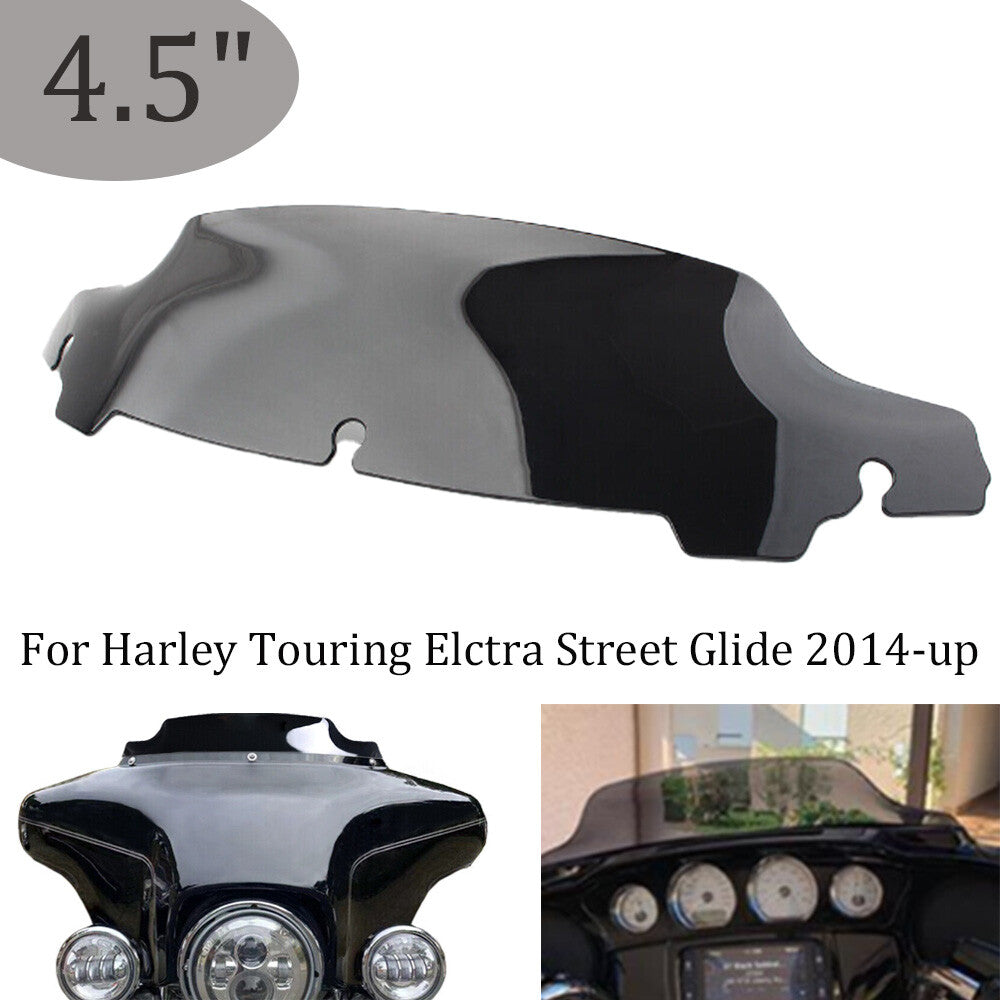 4.5-inch black motorcycle wave windshield suitable for Harley Touring 2014-2023. n