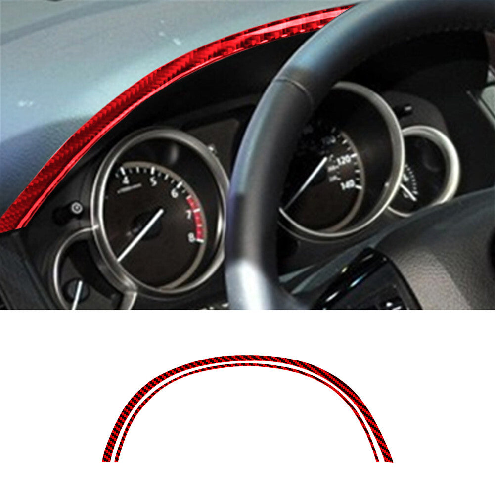 3Pcs Red Carbon Fiber Dashboard Strips Cover Trim For Hilux 2015-2021 v