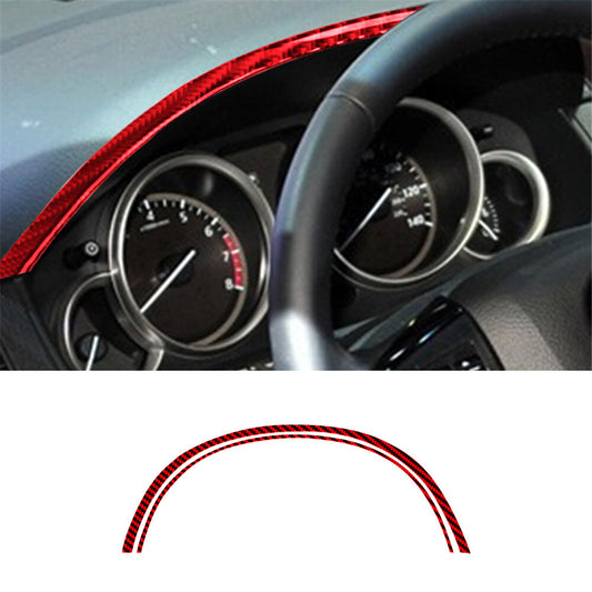 3Pcs Red Carbon Fiber Dashboard Strips Cover Trim For Hilux 2015-2021 v