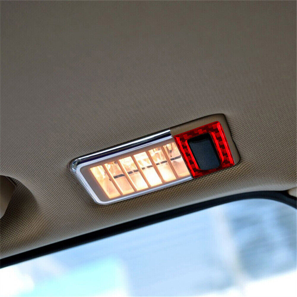 Red Carbon Fiber Rear Reading Light Lamp Ring Cover Fit for BMW X3 E83 2004-2010