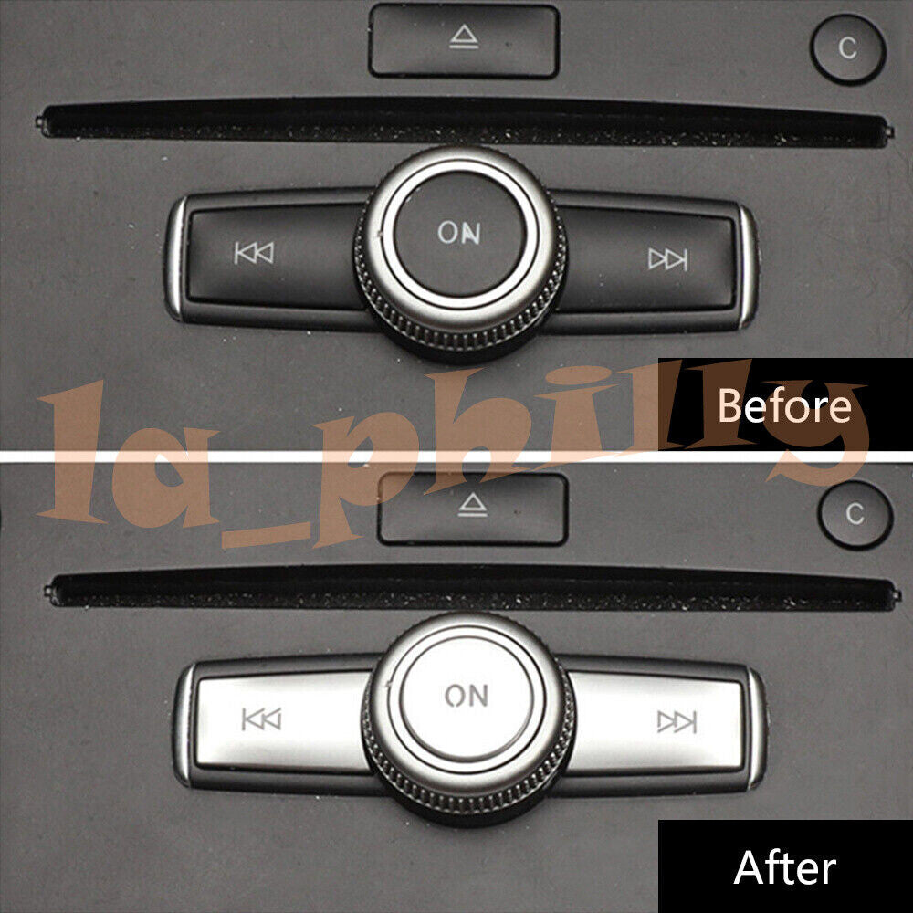 Volume Knob Button Sequins Trim for Mercedes for Benz C E Class W204 W212 GLK Silver Q