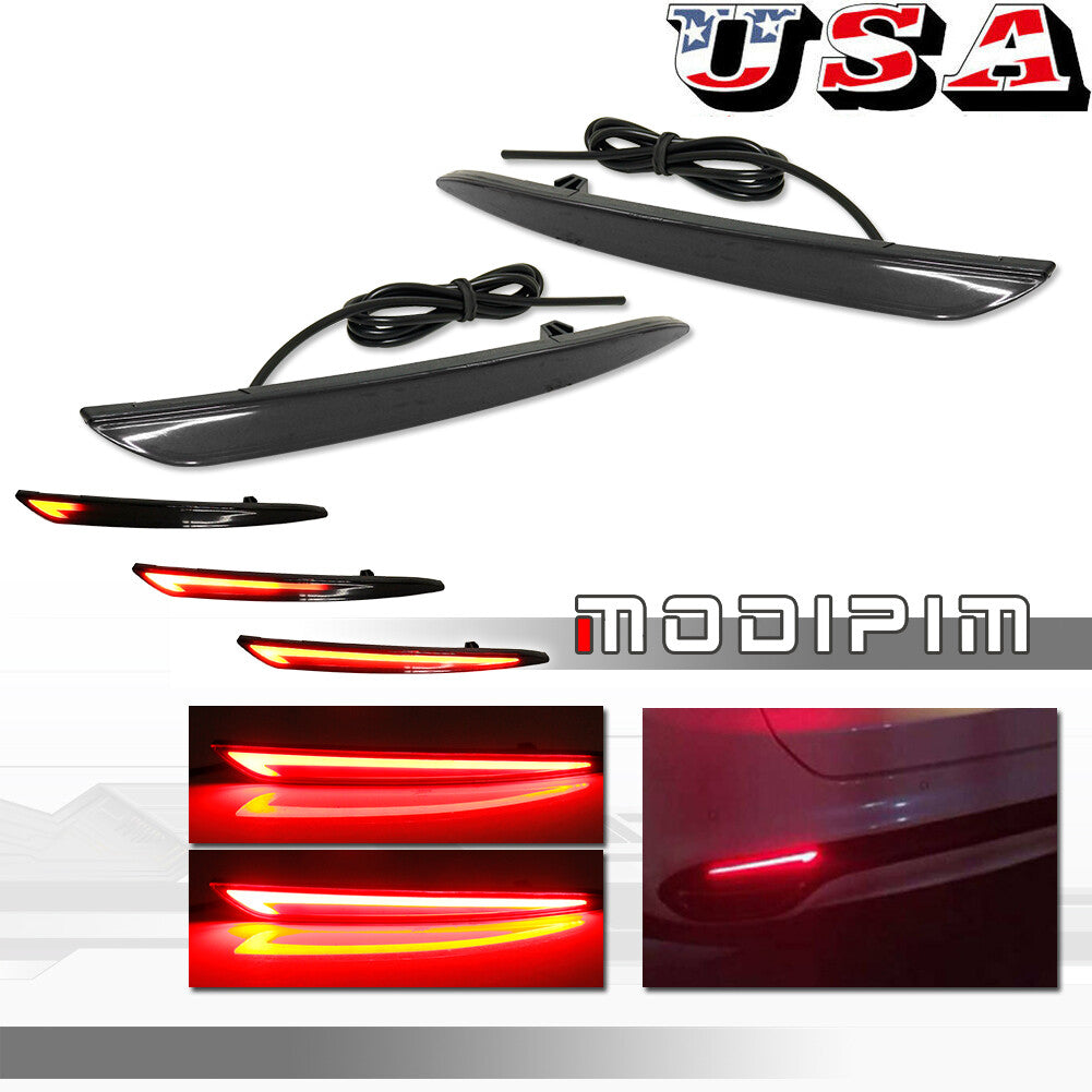LED Rear Bumper Reflector Brake Tail Light Signal 2013-18 for Fusion Mondeo- v