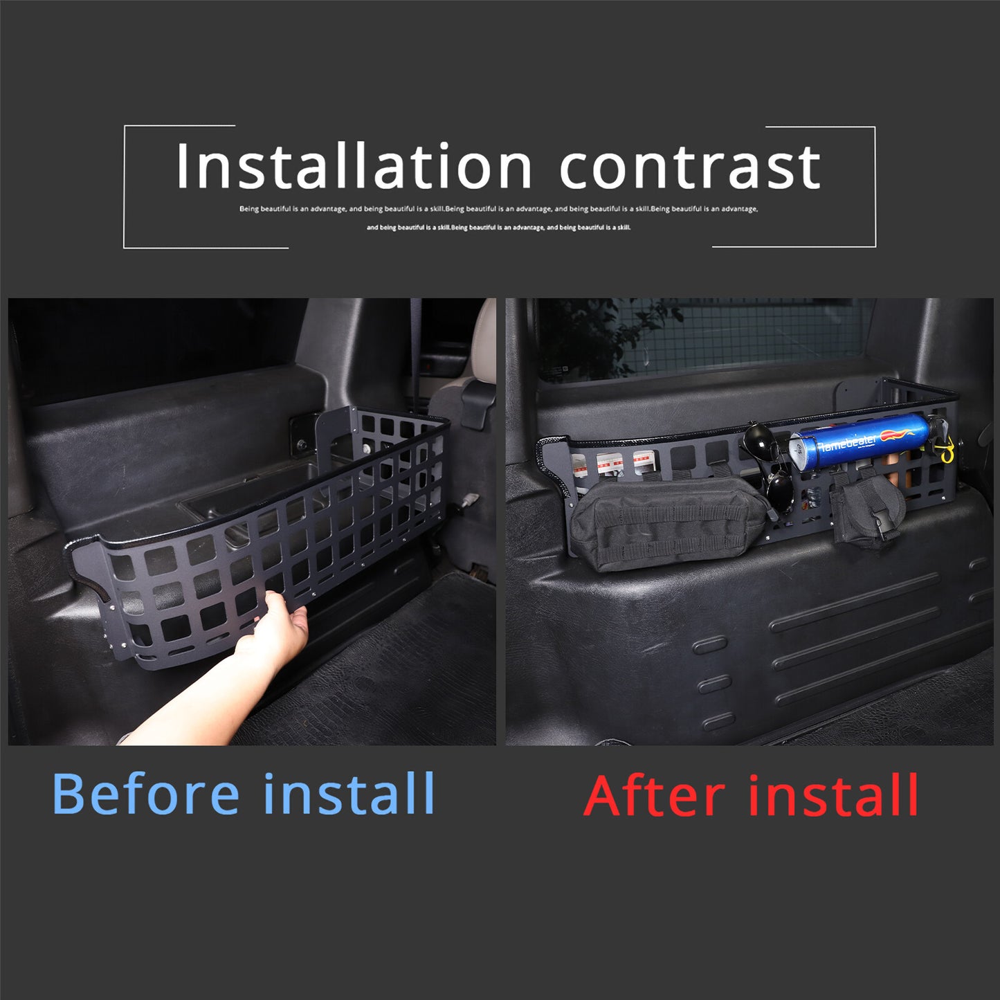 Rear cargo compartment storage tray on the left side of the trunk, suitable for Hummer H2 2003-2007 . Q