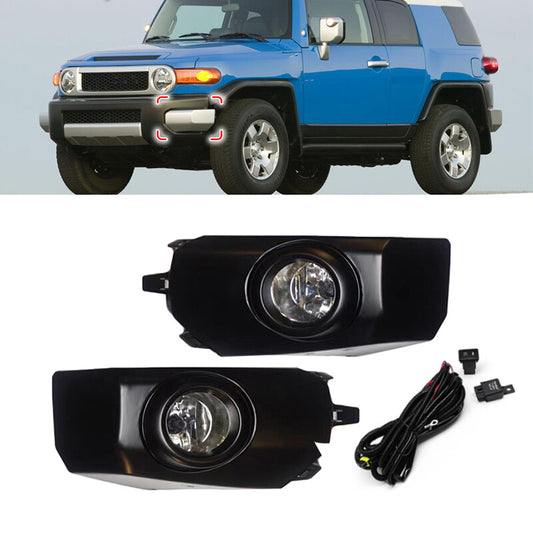 1 Set LED Fog Light Daytime Running Light Black for Toyota FJ Cruiser 2007-2017