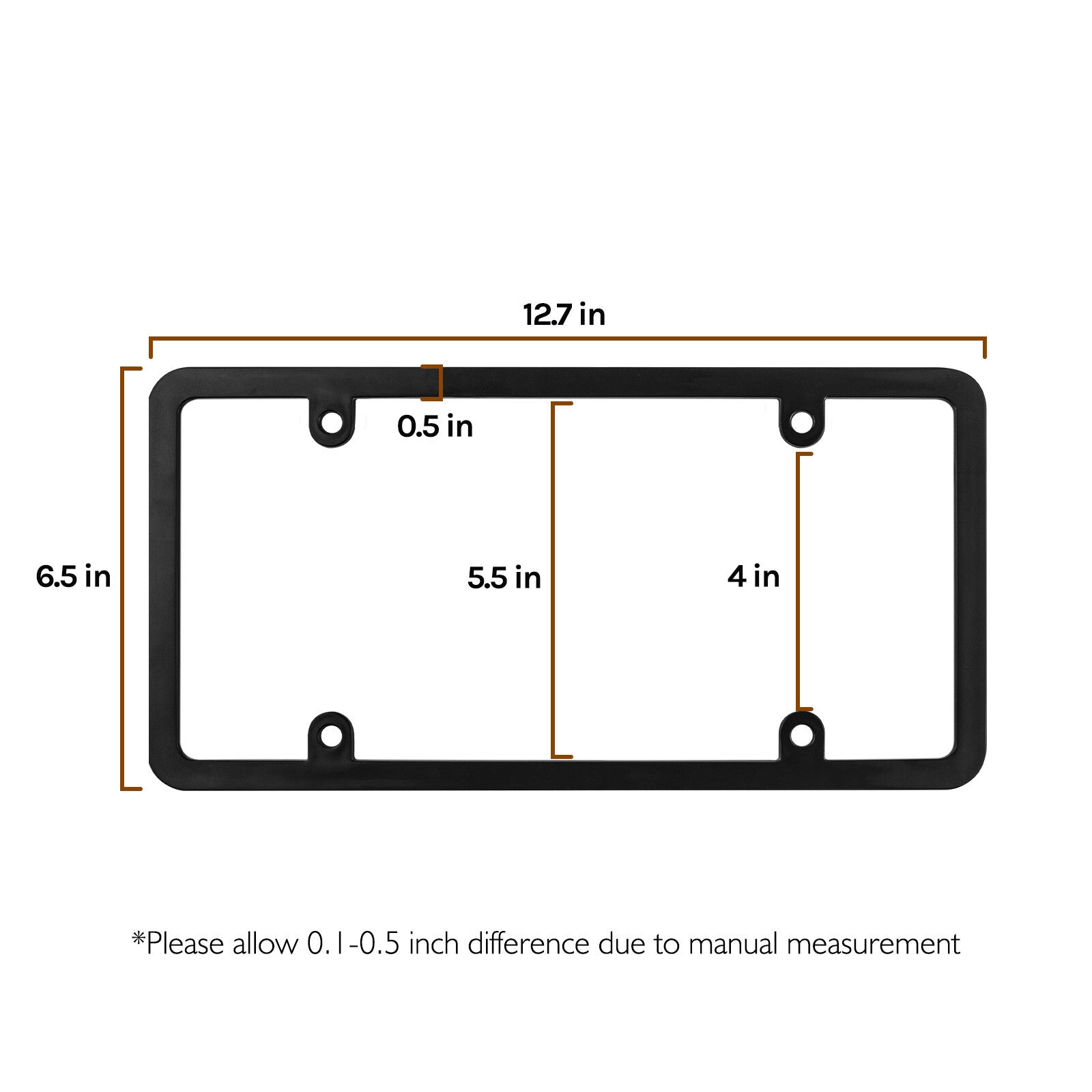 Unbreakable license plate frame screw cap washer with 4 holes, front and rear universal. Q
