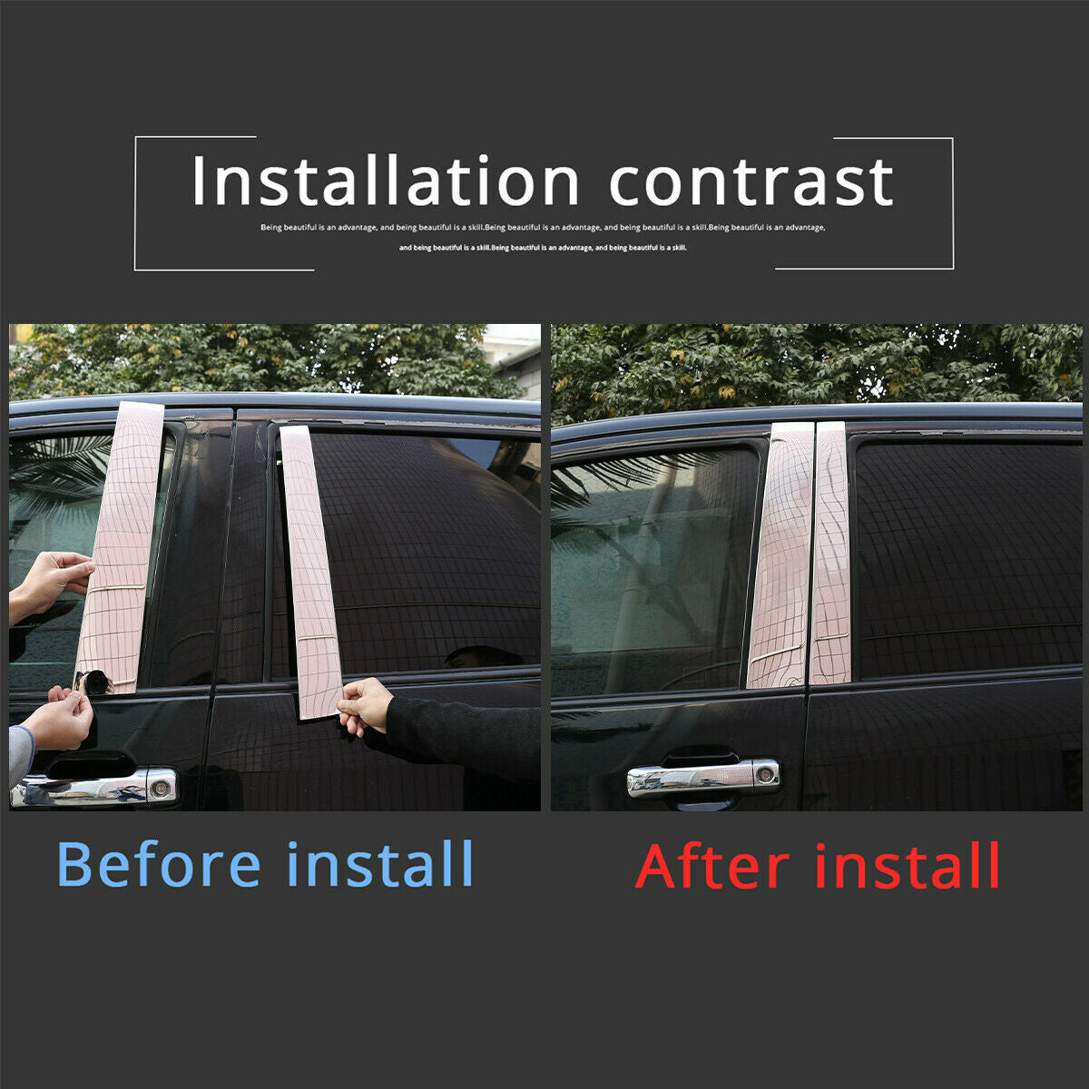 2-Pack Silver Steel Front Hood Vent Molding Cover Trim for Hummer H2 2003-09- v