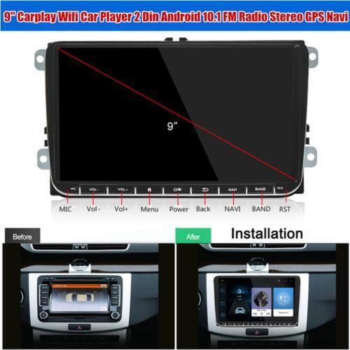 9 MP5 Carplay Car Radio 2Din Android 10.1 GPS Stereo Navi Player WiFi Quad Core