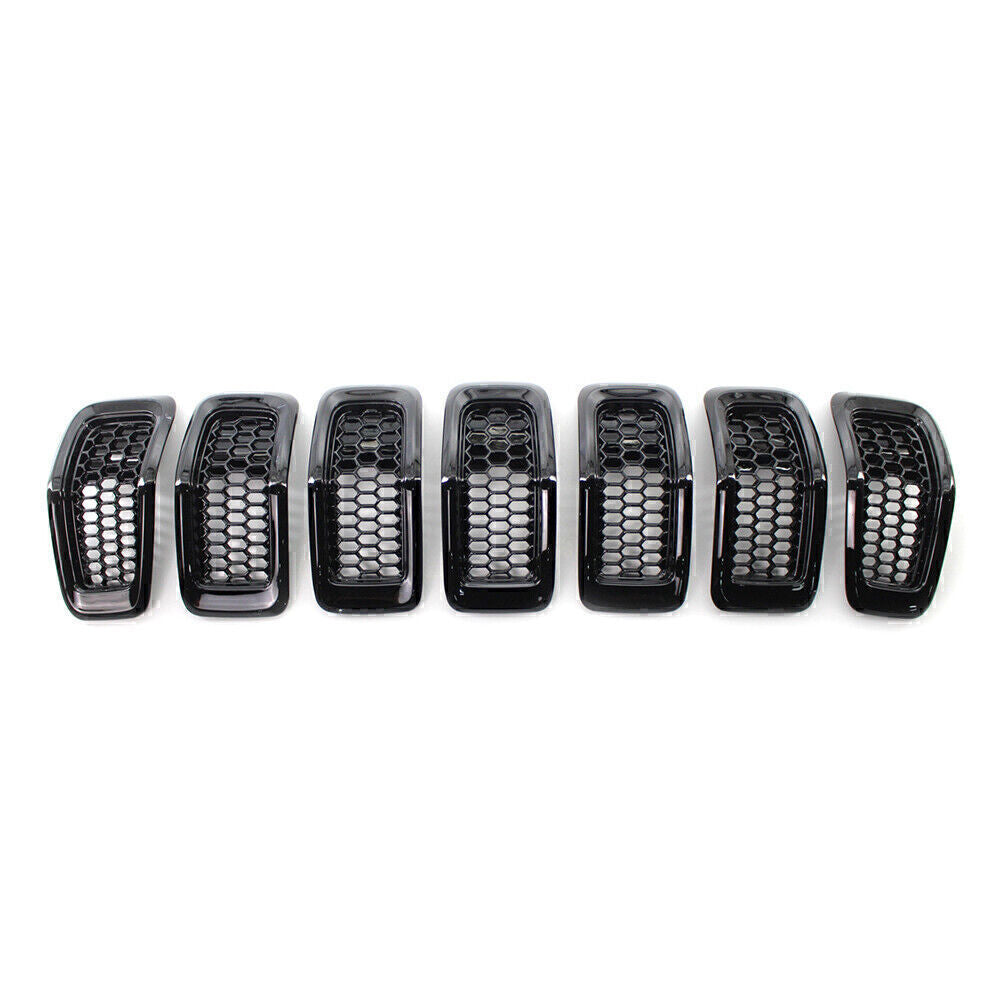 Fit for Jeep Cherokee 2014-2018 17 Honeycomb Front Grille Inserts Grill Cover Trim