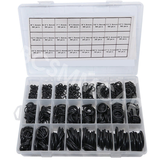 800PCS Rubber O Ring O-Ring Washer Seals Assortment Black 24 Sizes 6mm-28mm OD