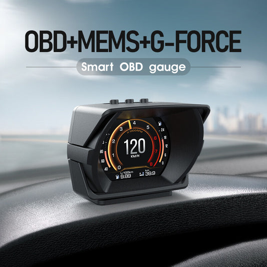 Car OBD + GPS + Inclinometer, LCD HUD, Head-Up Display, Speedometer, RPM, Temperature (KM/H) Instrument Panel n
