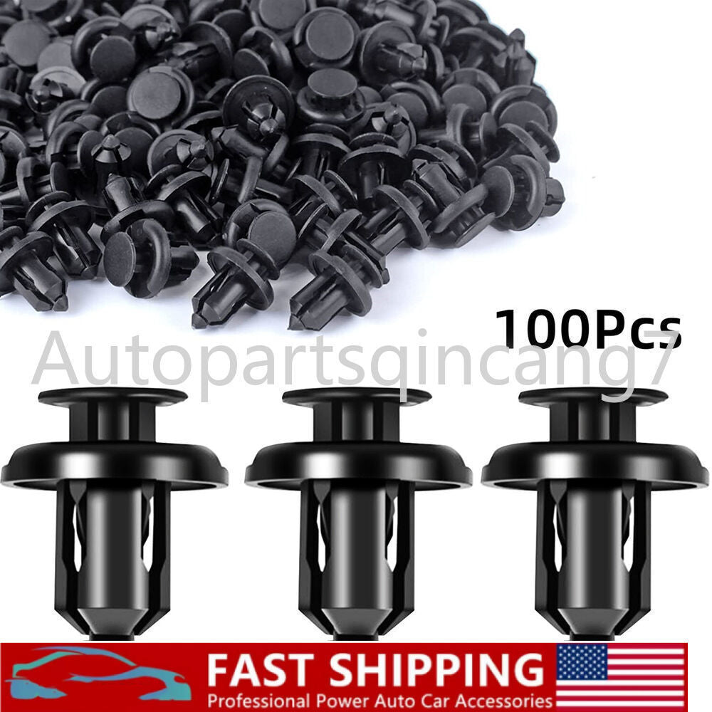 Fits for Honda 100Pcs Bumper Clips 10MMHood Fender Push Rivets Retainer Fasteners