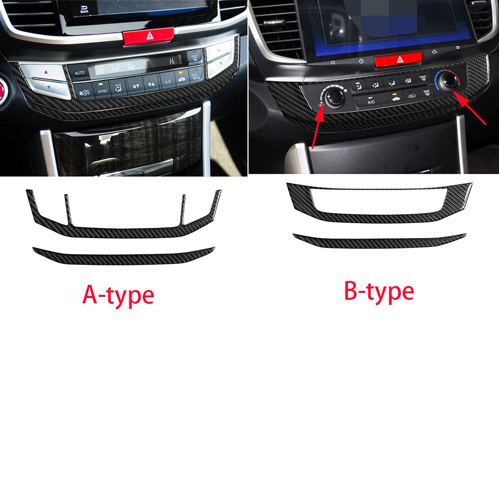 Carbon Fiber Center Console Air Condition AC Panel Trim for Honda Accord 2013-17