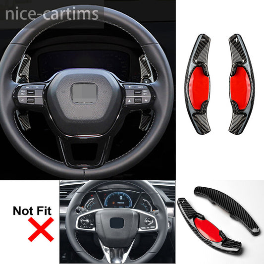 Real Carbon Fiber Steering Wheel Paddles Shifter Trim for Honda for Civic 11th 2022+