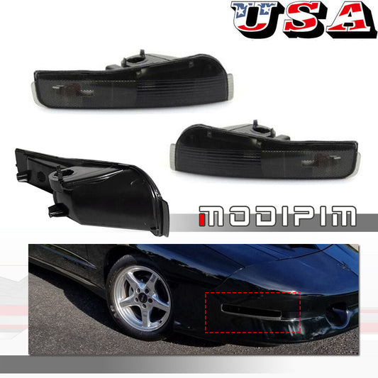 Smoked front bumper turn signal light cover for 93-97 for Pontiac Firebird Trans Am- v