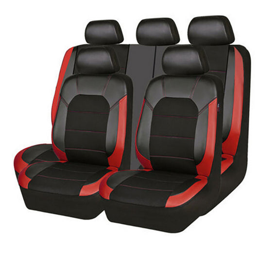 Car for Seat Cover Autos for Seat Protector Waterproof Durable 9Pcs Full Set Splicing PU