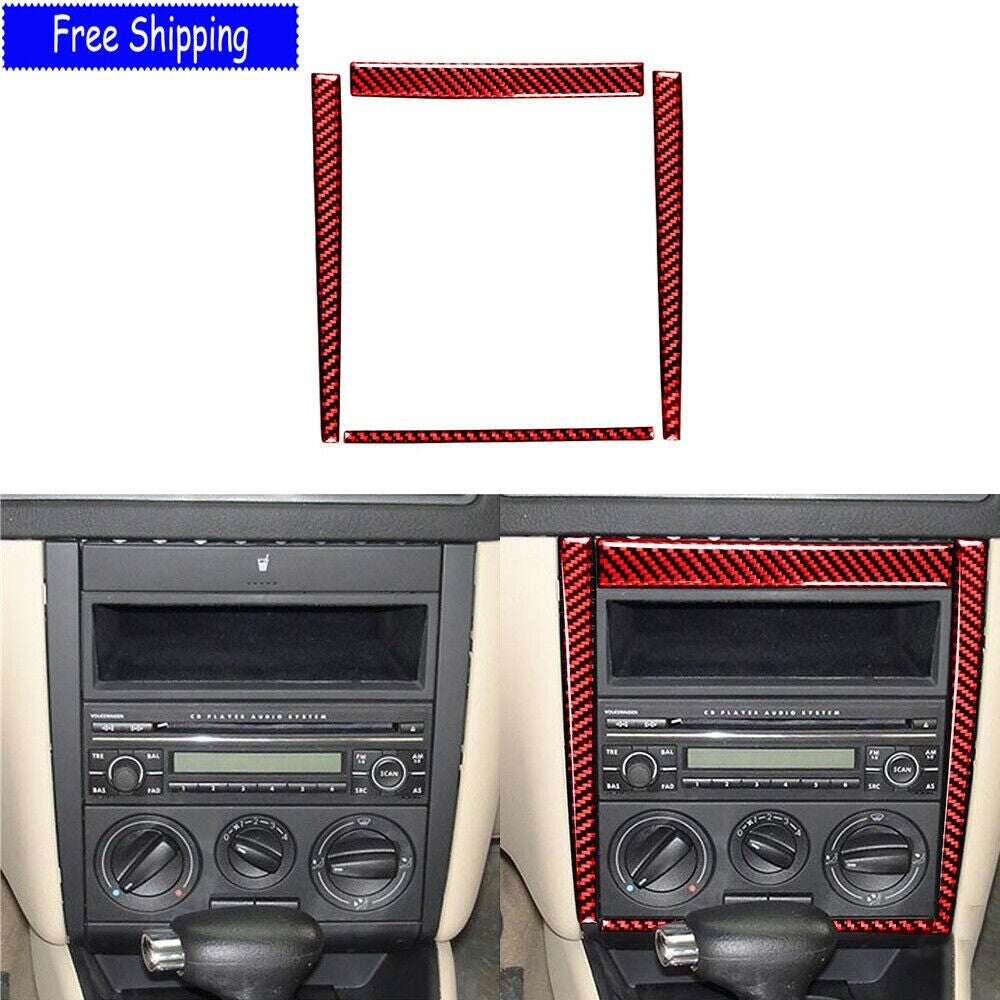 Center Control Frame Trim Carbon Fiber for VW for Golf 4 GTI for Jetta MK4 1999-2004 Red n