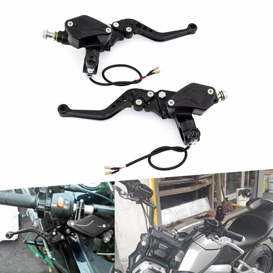 7/8 22mm Motorcycle Dual Hydraulic Brake Clutch Master Cylinder Reservoir Lever Q