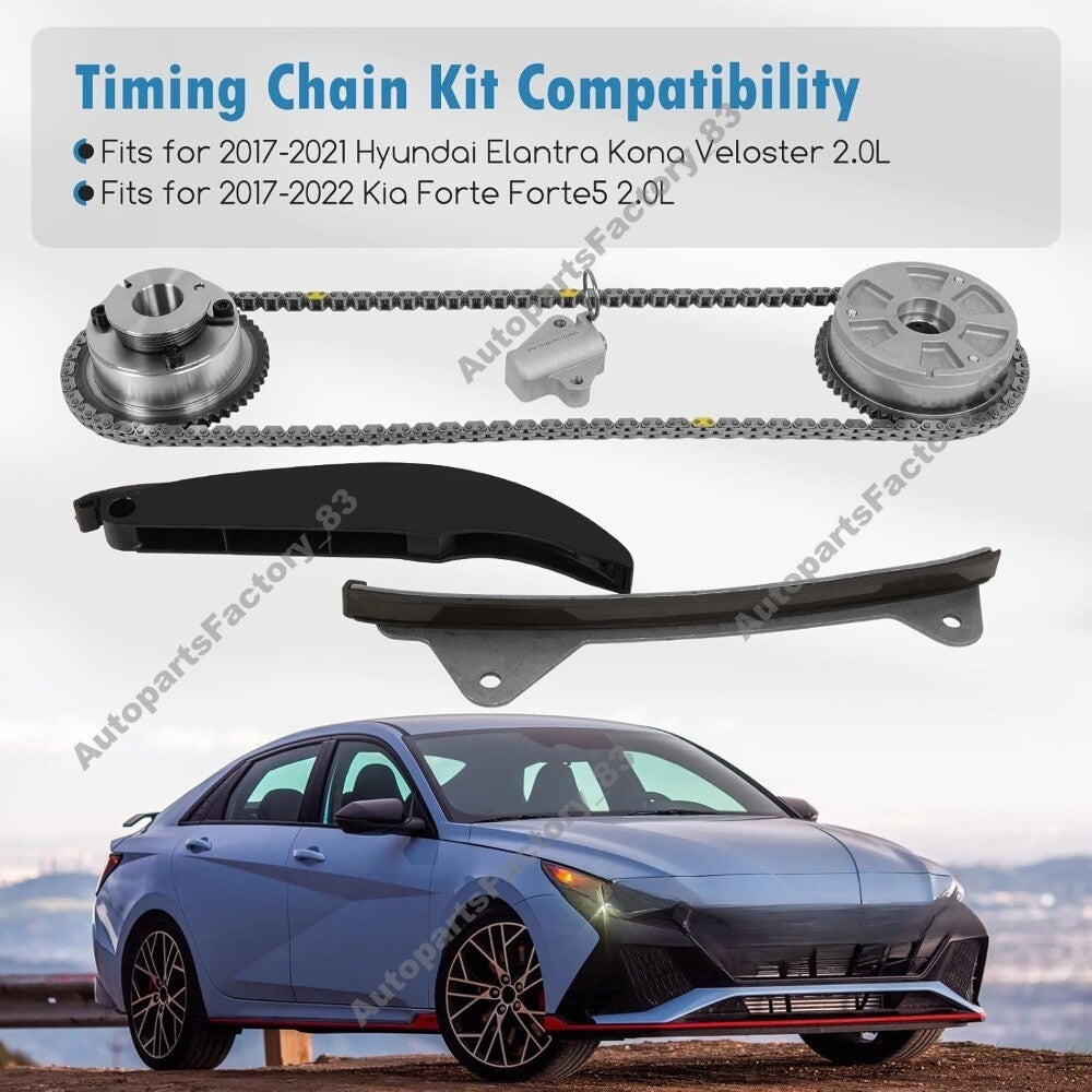 Timing Chain Kit for 2017-2022 for Hyundai for Kia 2.0L Engine with VVT Gear Sprocket Q