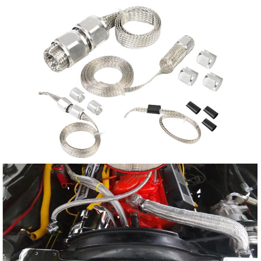 Braided Hose Silver Engine Dress Up Kits Radiator Vacuum Fuel Oil Sleeving