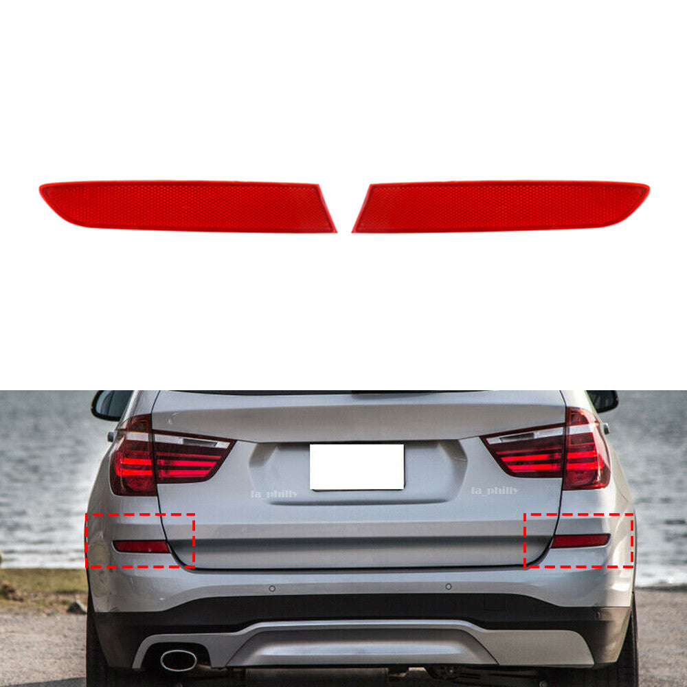 Rear RHLH Side Bumper Reflector Light Trim for BMW F25 X3 2014 2015 2016 2017