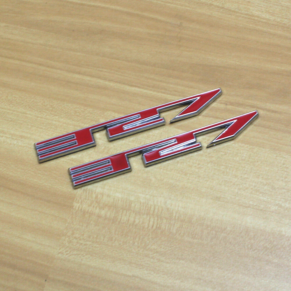 2x Red Chrome 327 Silver Metal Badge Emblem Decal Sticker Utility 3D Motor Grand