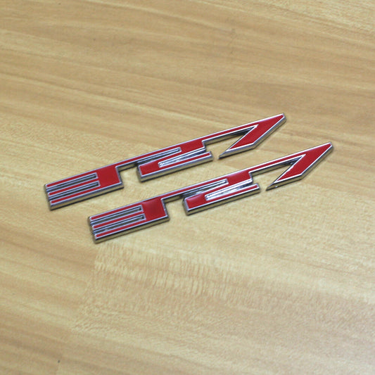 2x Red Chrome 327 Silver Metal Badge Emblem Decal Sticker Utility 3D Motor Grand
