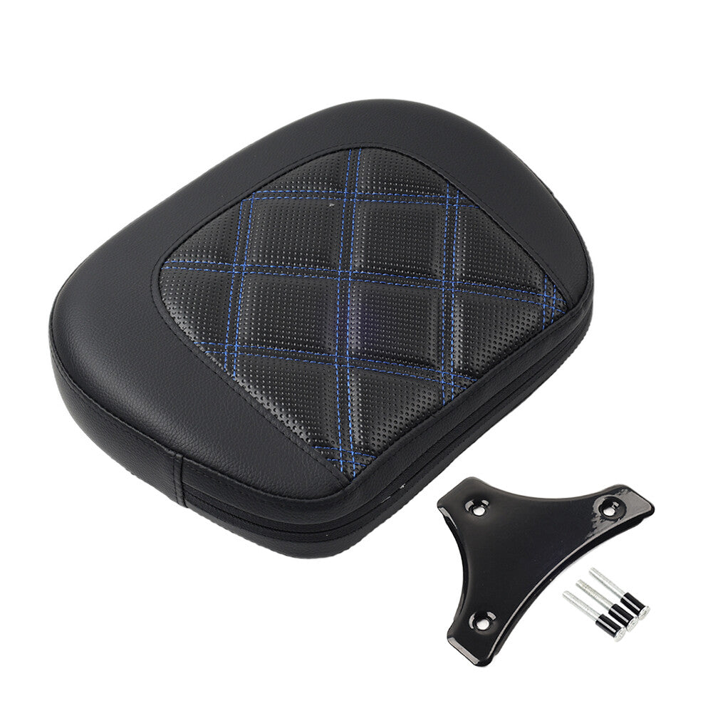 Blue Stitching Passenger Sissy Bar Backrest Pad Bracket FIT for Harley Street Glide