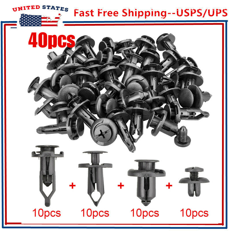 40x Car Body Plastic Push Pin Rivet Wheelhouse Liner Fastener Trim Moulding Clip