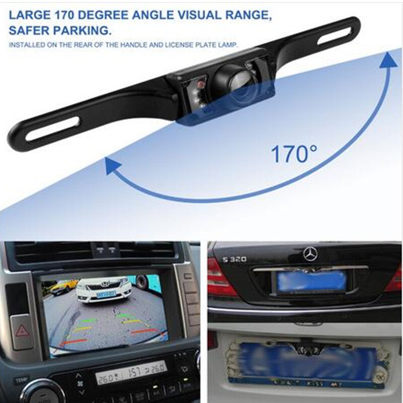 Car License Plate Rear View Reverse Camera Parking Assistance Waterproof CMOS