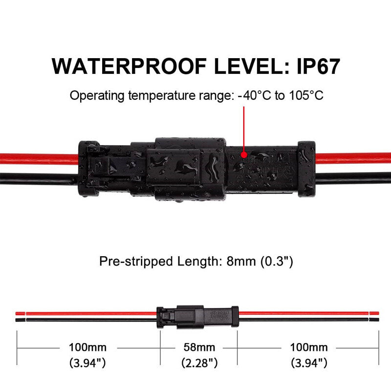 6-Pin 2-Pin Automotive & Motorcycle Male & Female Connector Kits n