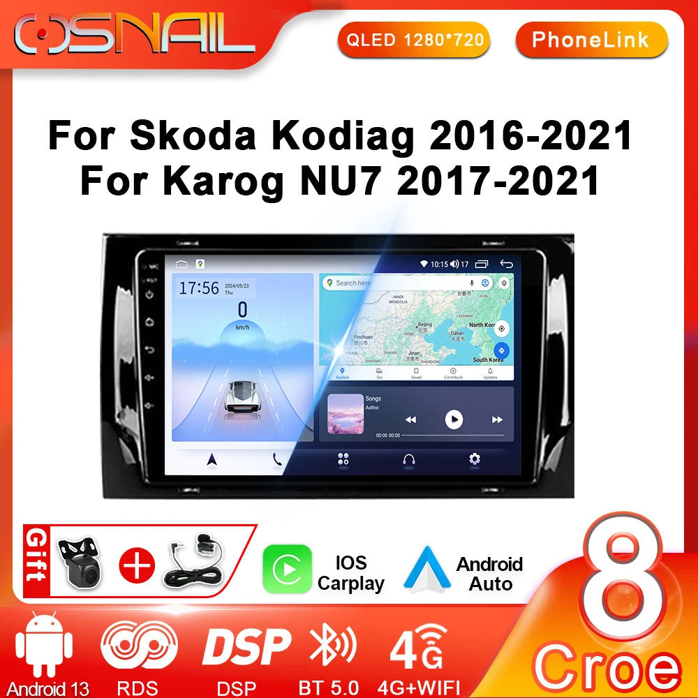 Android CarPlay Car Radio for Skoda Kodiaq Karoq NU7 2016-2021 GPS Video Player