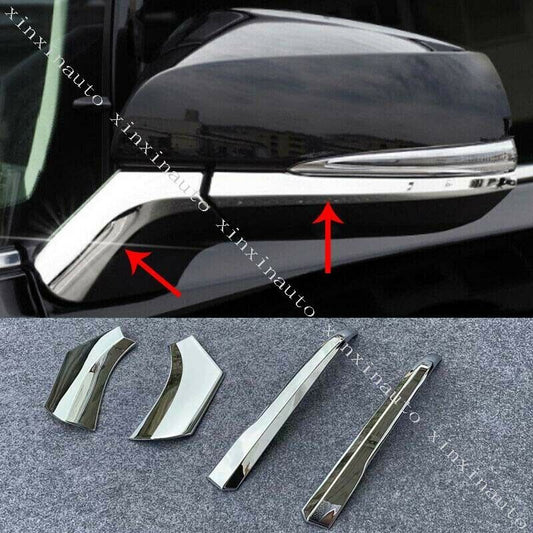for Toyota RAV4 2019-2023 Chrome ABS Exterior Rear View Side Mirror Strips Trim