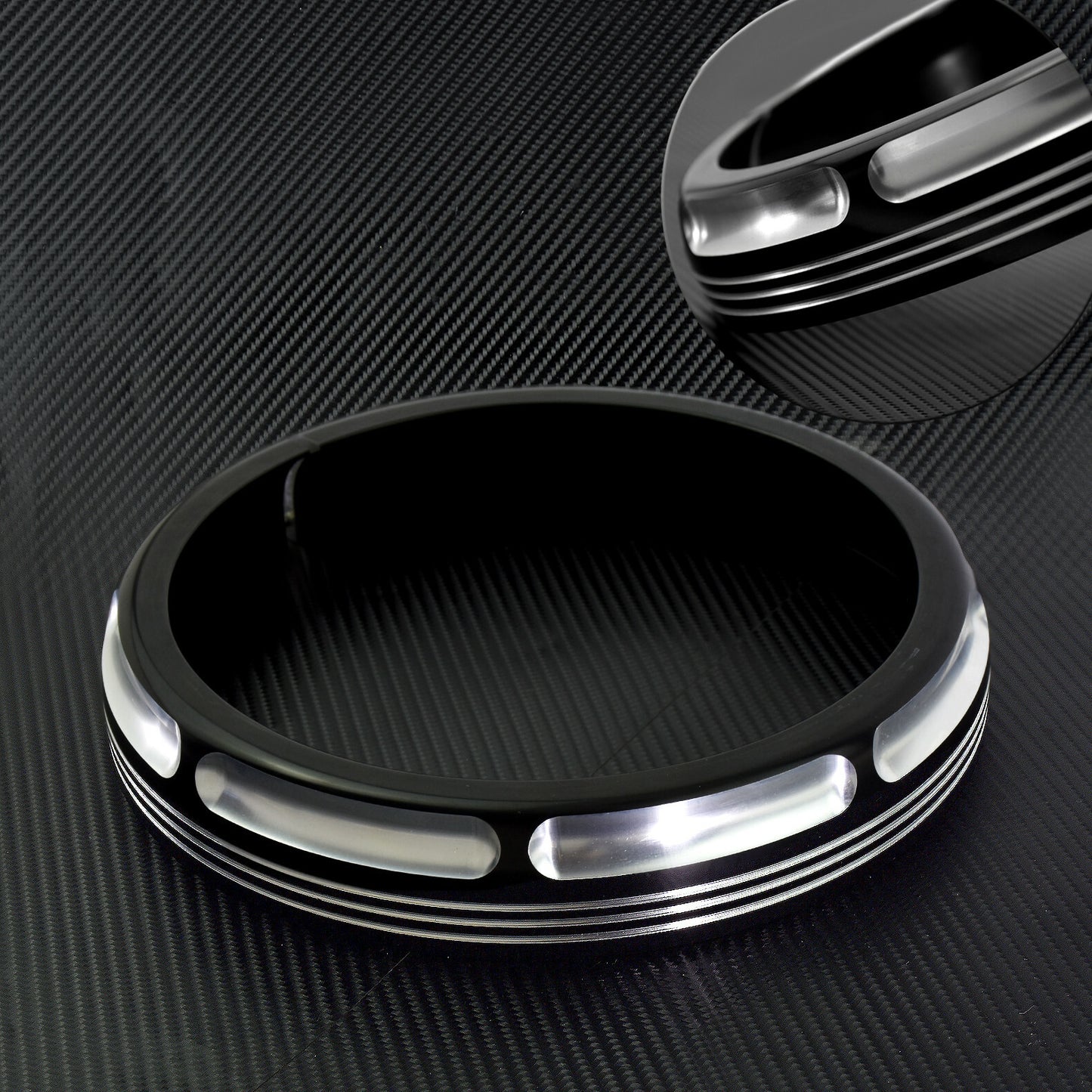 Motorcycle 7'' Burst Headlight Trim Ring Fit for Harley Touring Road King Glide Q