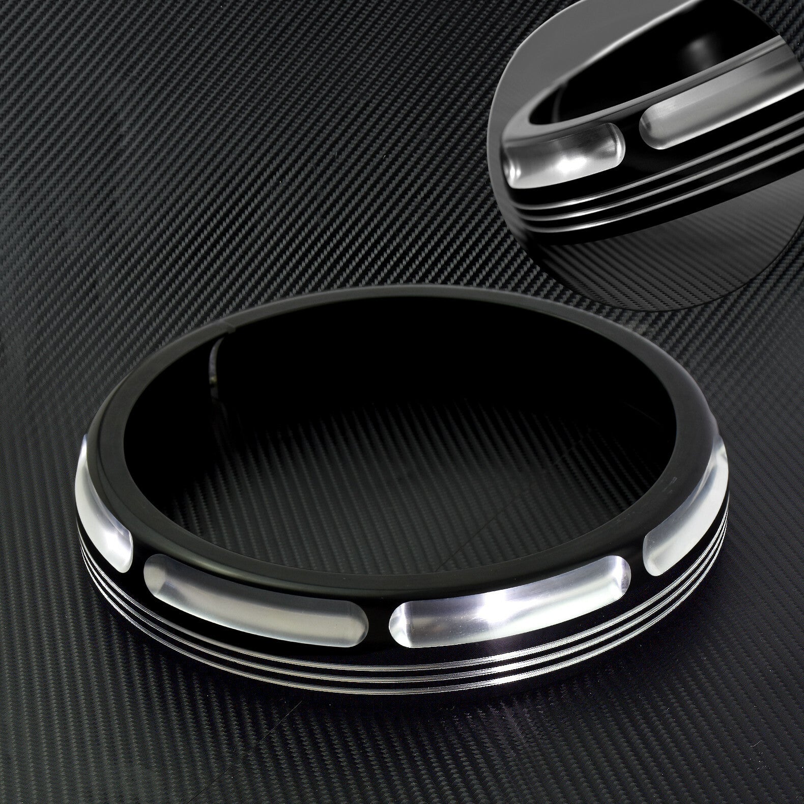 Motorcycle 7'' Burst Headlight Trim Ring Fit for Harley Touring Road King Glide Q
