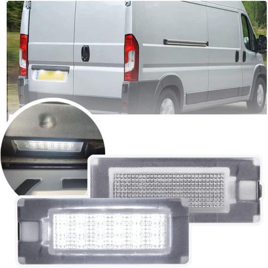 2pcs White LED Number Plate Light for Fiat Ducato for Citroen Jumper for Peugeot Boxer Q