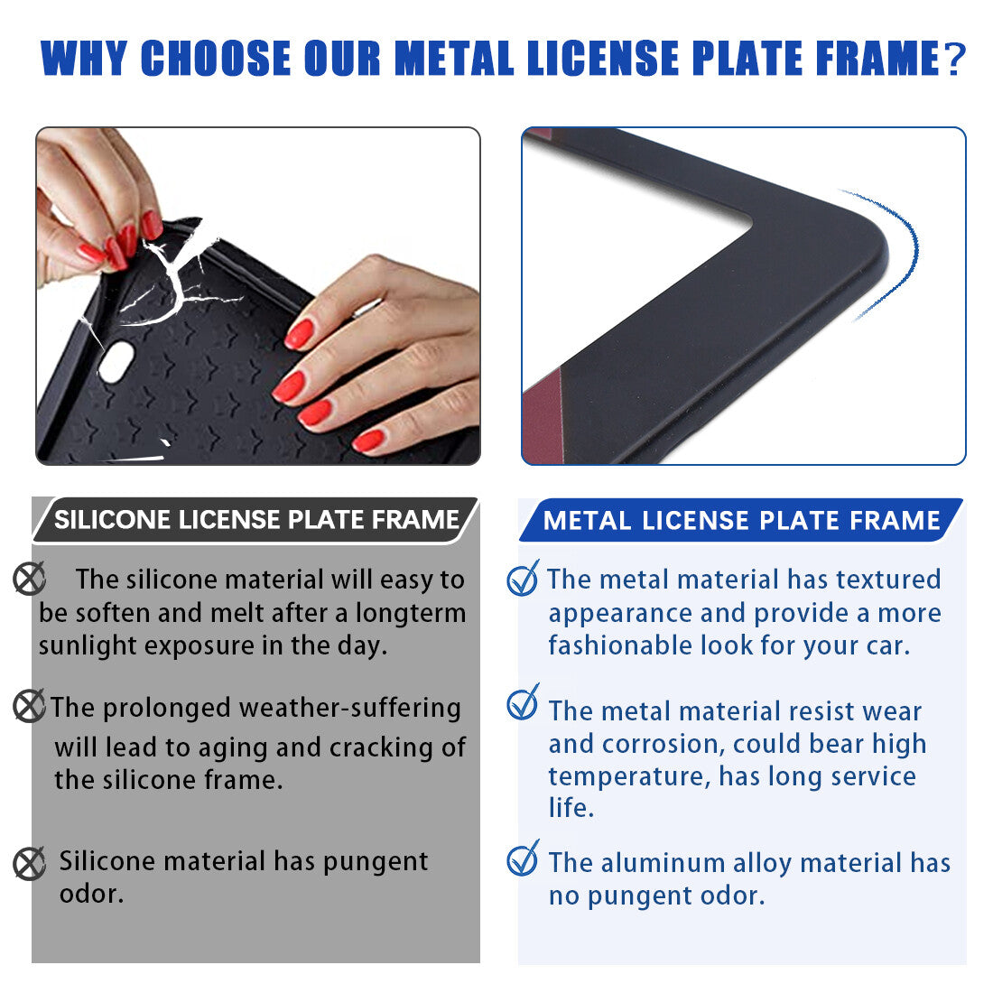Suitable for RAV4 and Sequoia parts, three-color car license plate frame cover - n