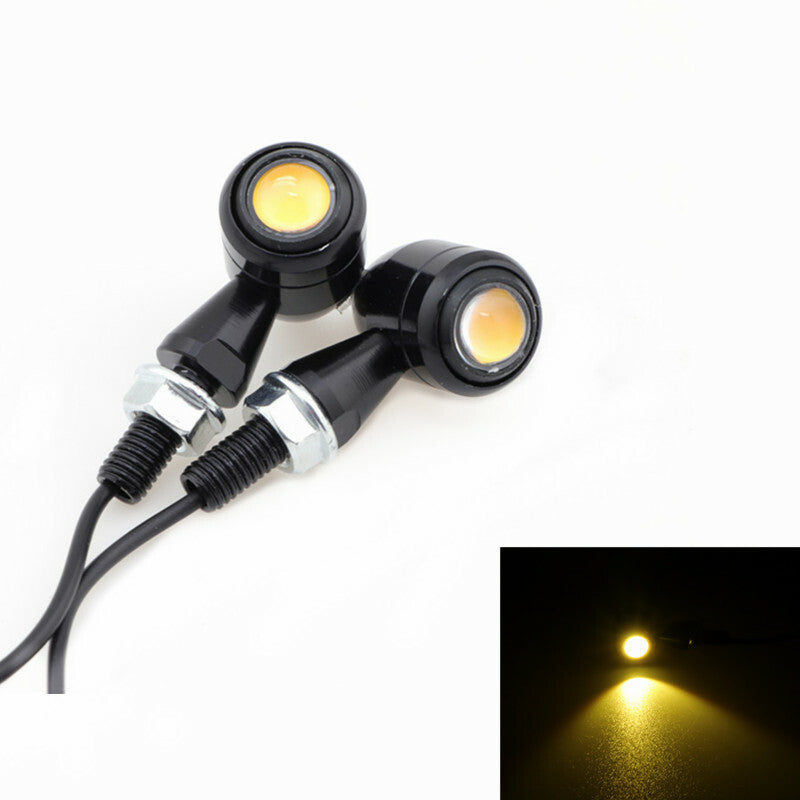 Motorcycle LED Black Bullet for Mini Turn Signal Light Blinker For Bobber Cafe Racer Q