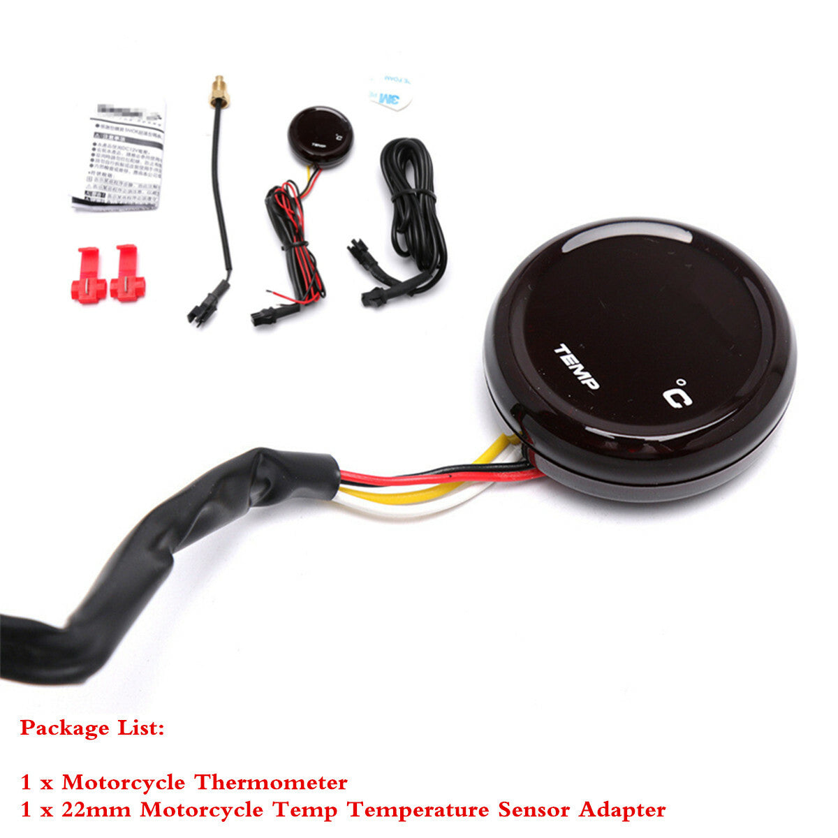 Water digital display meter with 22 mm temperature sensor adapter - n
