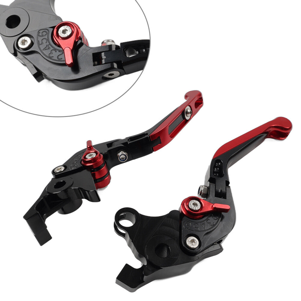 for SUZUKI HAYABUSA GSXR1300 08-2015 Black/Red CNC Foldable Brake Clutch Levers Q