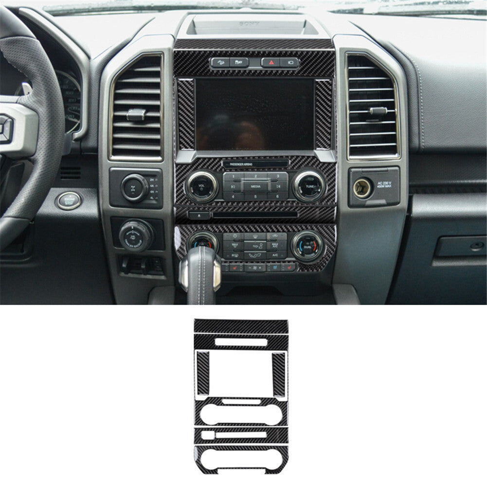 Carbon Fiber Interior Rear Cup Holder Frame Trim Panel For Explorer 2011-14 v