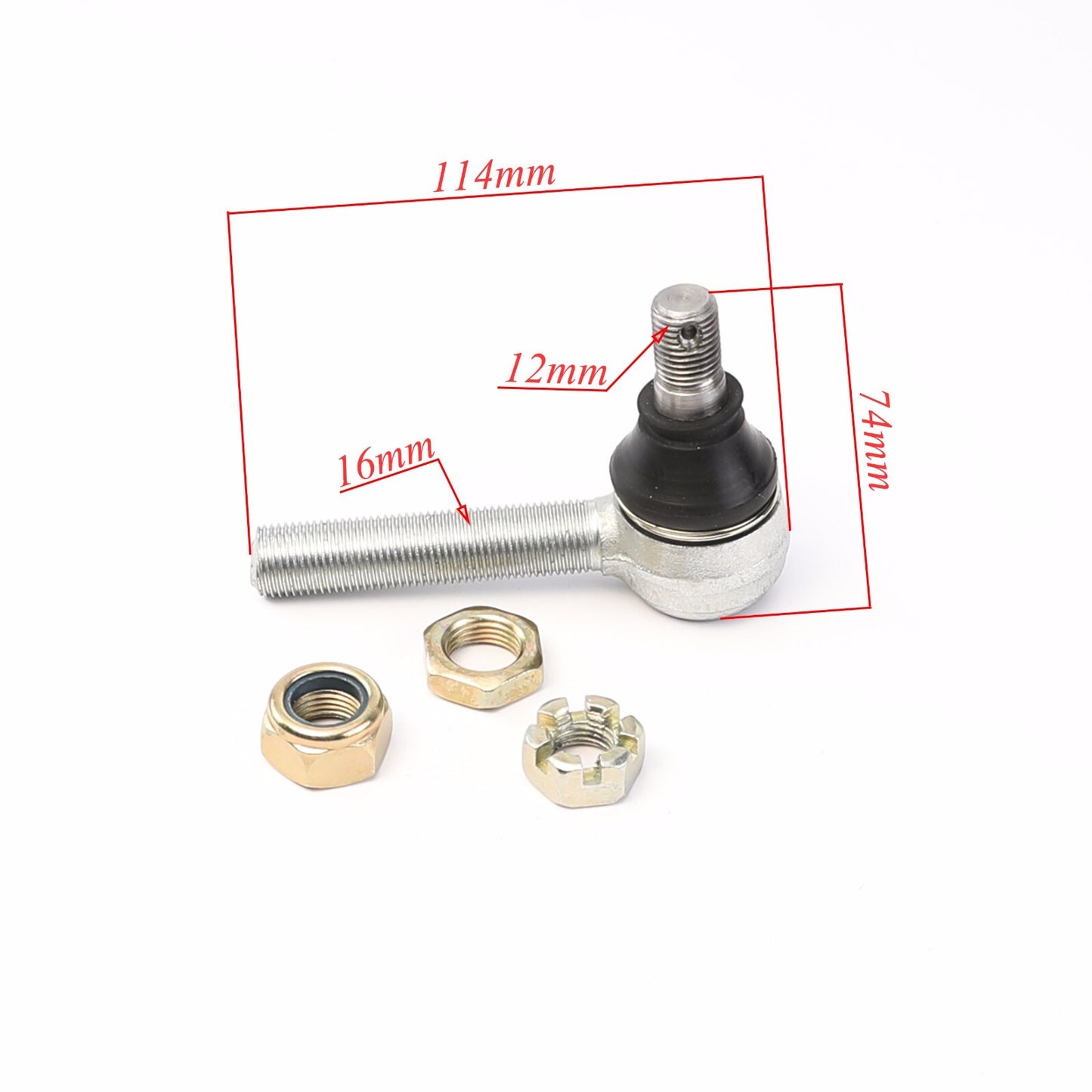 Front suspension upper/lower control arm assembly, tie rod, wheel hub, go-kart, all-terrain vehicle