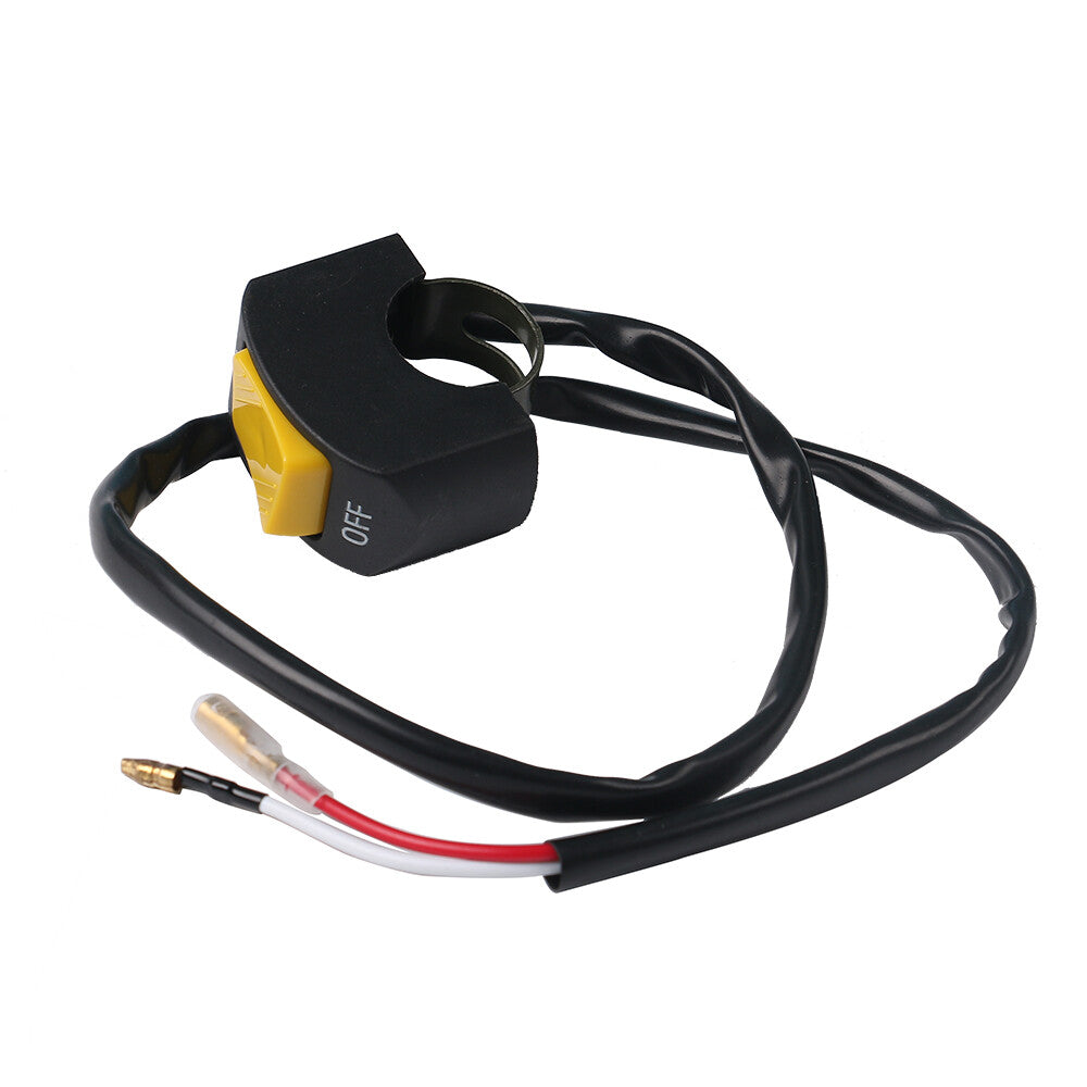 22mm Yellow 12V Motorcycle Handlebar Headlamp Horn Start Kill On/Off Switch Q