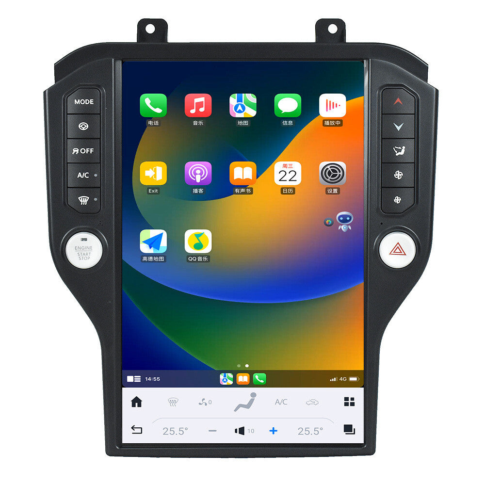 Android 13 for Tesla for Smart Radio Car GPS Vertical Screen for Ford for Mustang 2015-2023