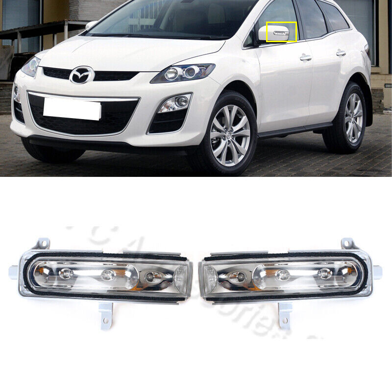 A pair of turn signal light side mirror view repeater lights for Mazda CX-7 2008-2014